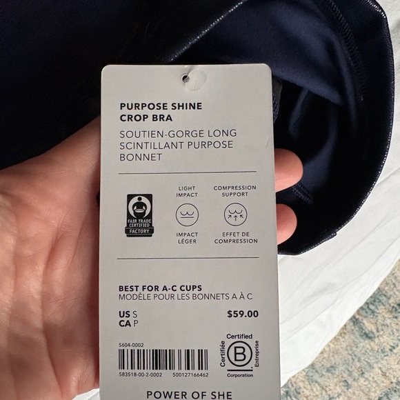 NEVER WORN Purpose Shine Crop Bra - Picture 3 of 3